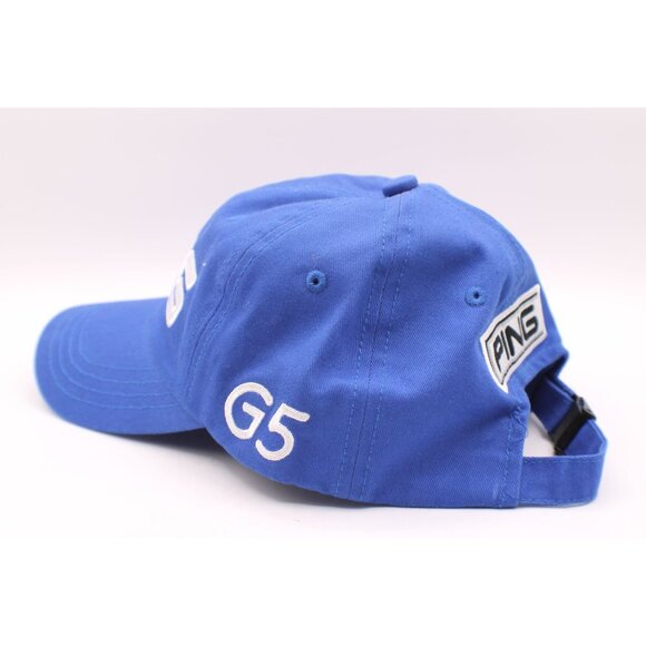 Ping G5 Blue Adjustable Golf Hat Cap Embroidered Logo Cotton Buckle Strap OSFM - Picture 3 of 9